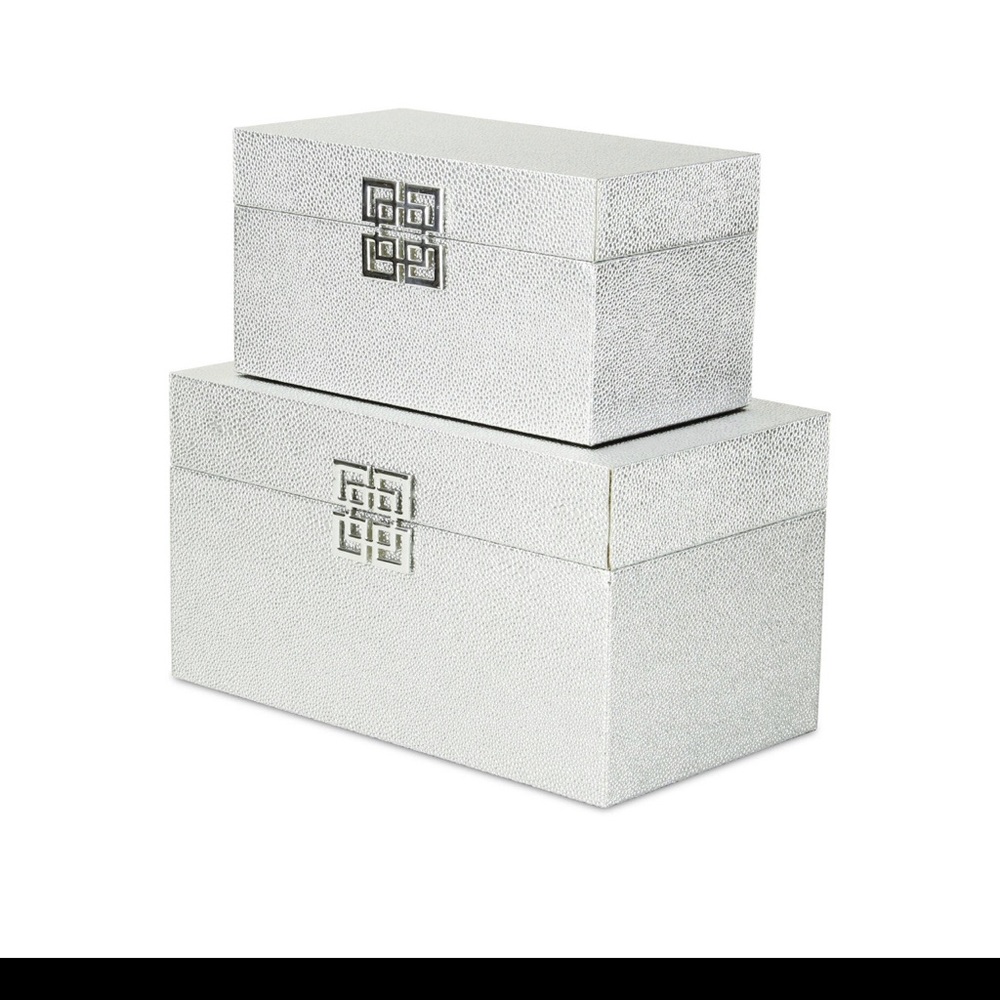 White and silver ,Doubles Happiness shagreen box set